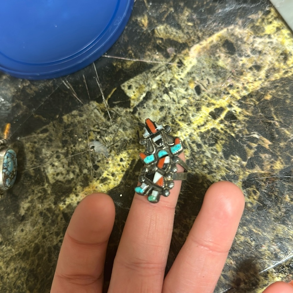 Size 7 antique (1970) Zuni Rainbow Man Ring